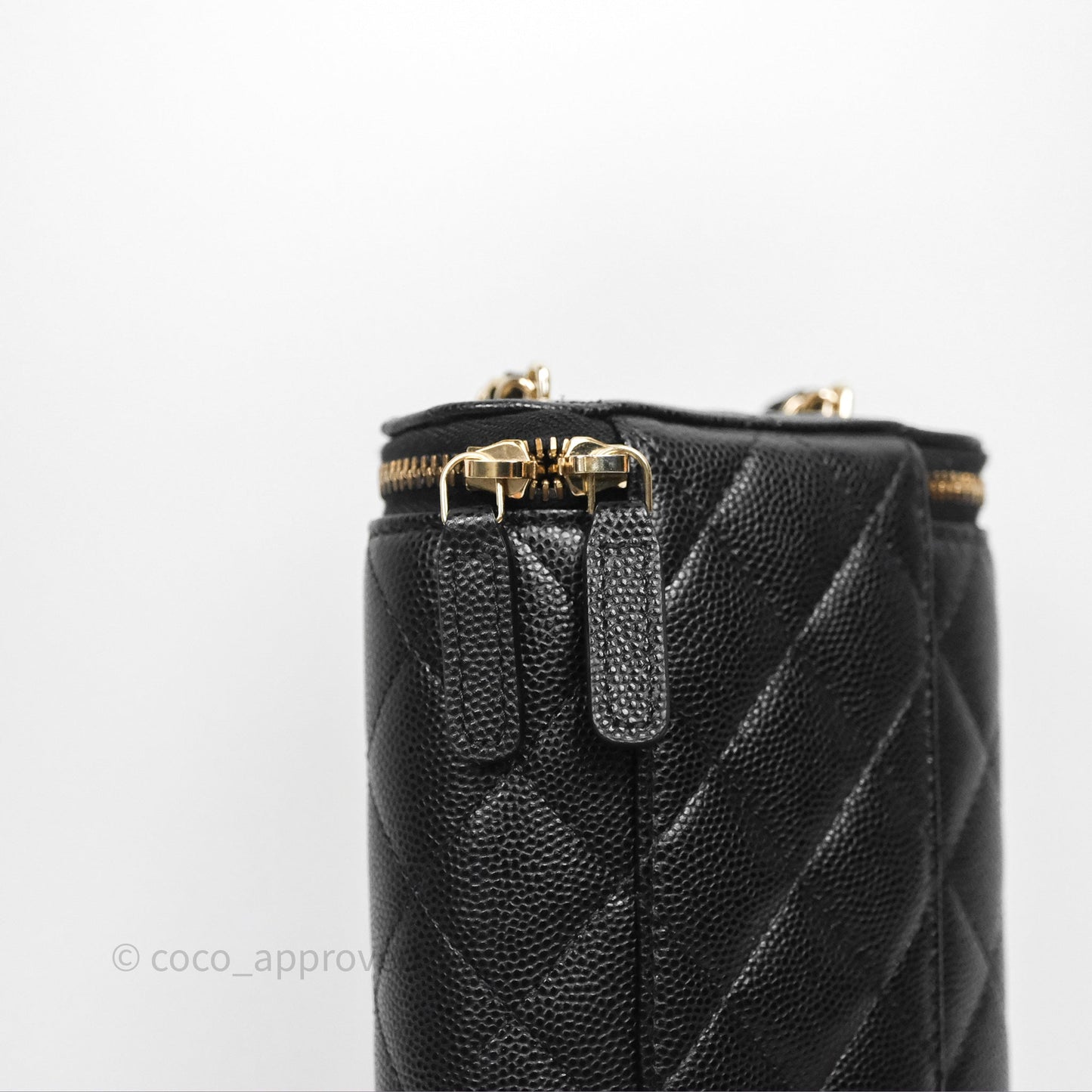 Chanel Classic Mini Vanity With Chain Black Caviar Gold Hardware