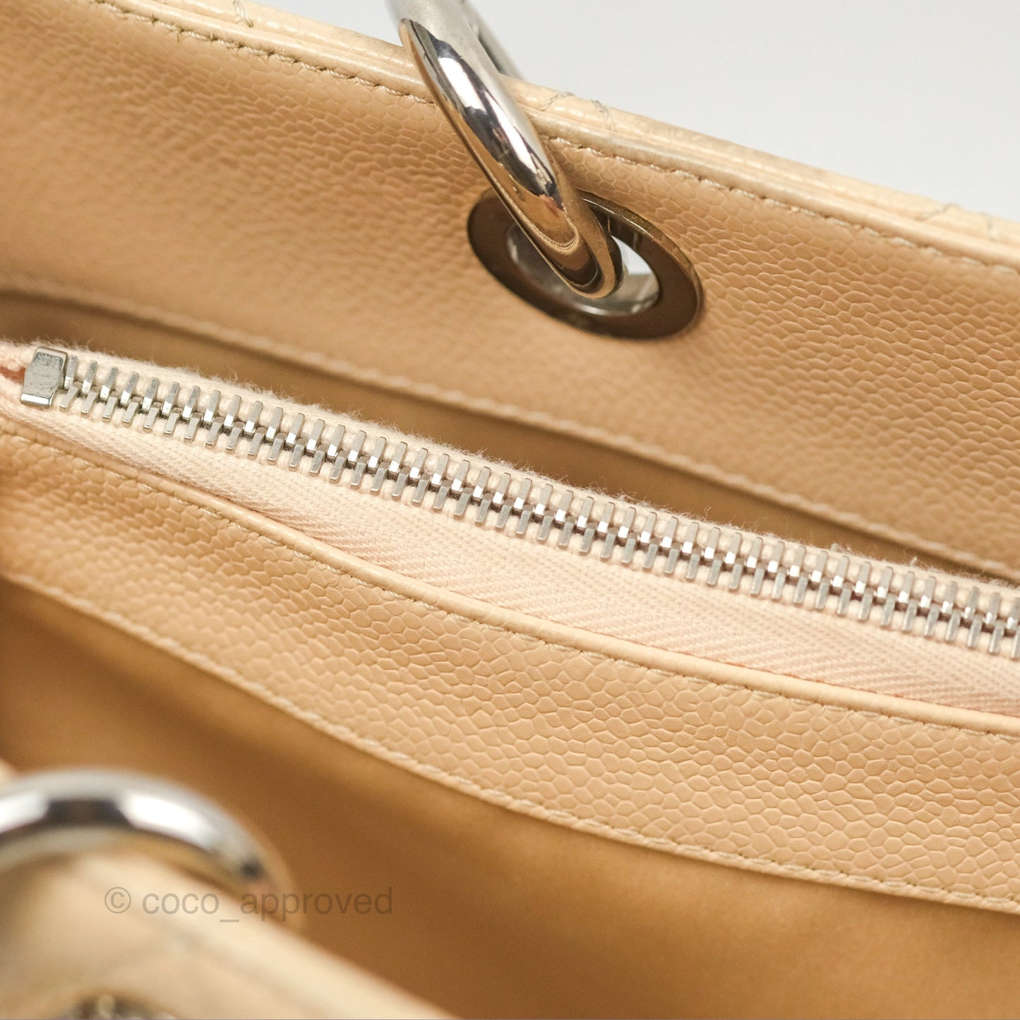 Chanel GST Beige Caviar Silver Hardware