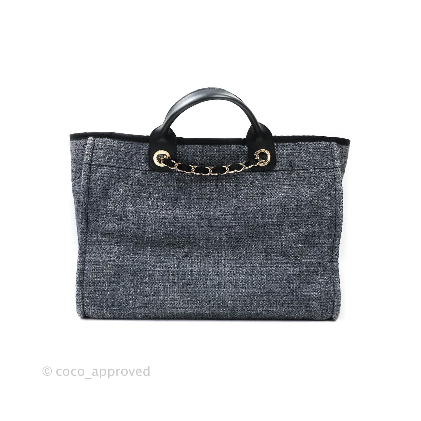 Chanel Large Deauville Charcoal Grey Canvas