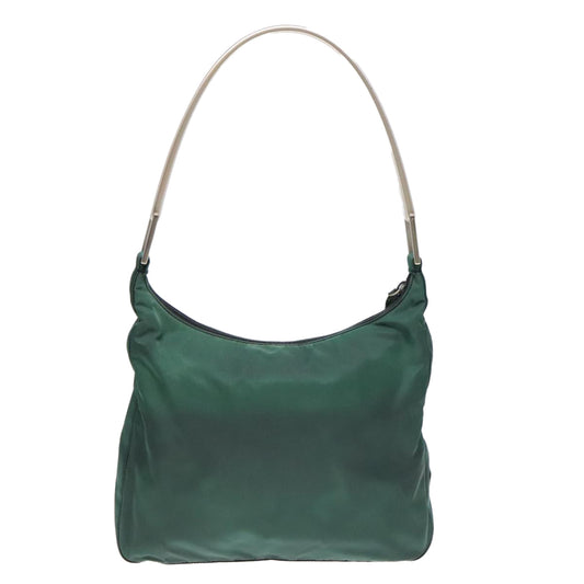 Luxury Prada Shoulder Bag Nylon Green Silver  88222