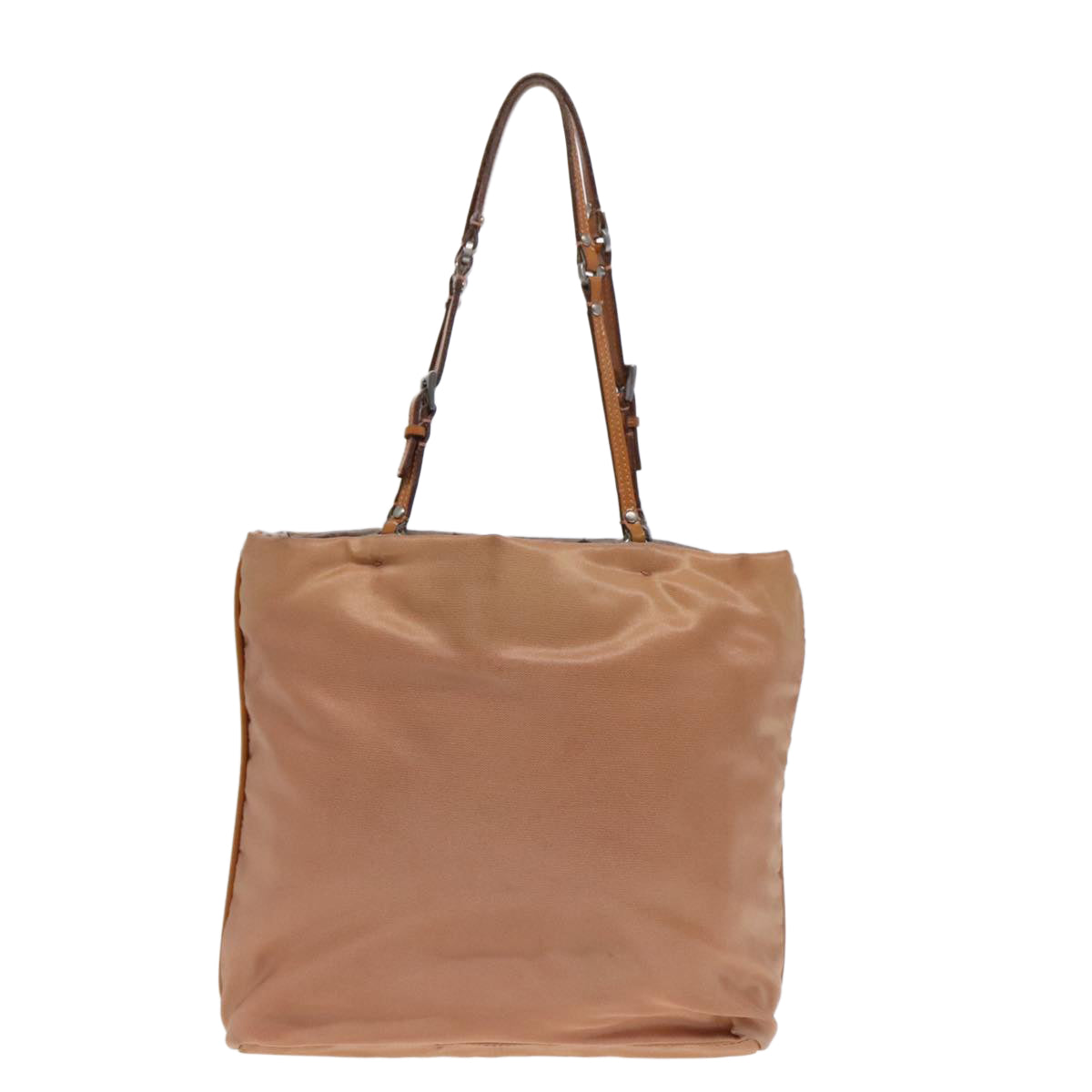 Luxury Prada Hand Bag Nylon Beige Silver  88223