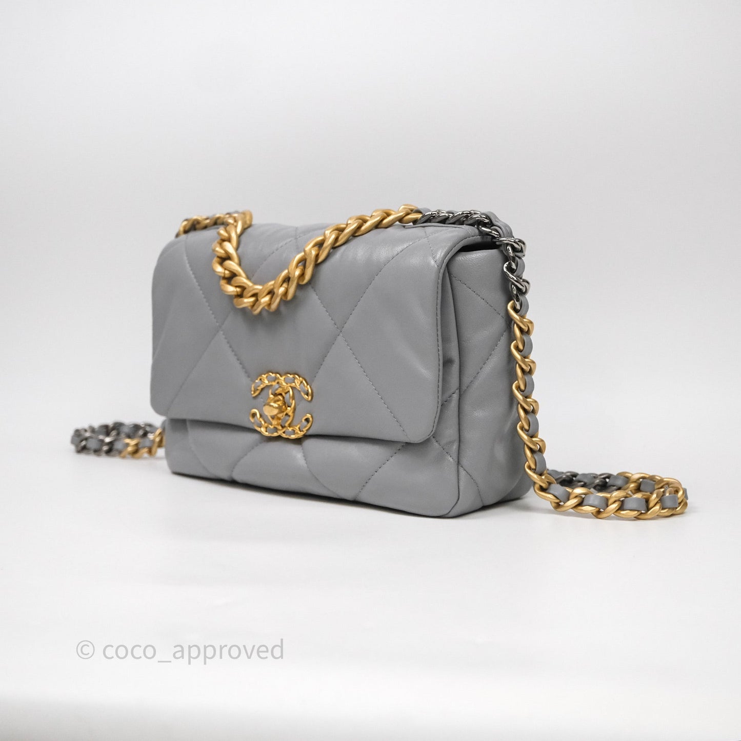 Chanel 19 Small Grey Mixed Hardware