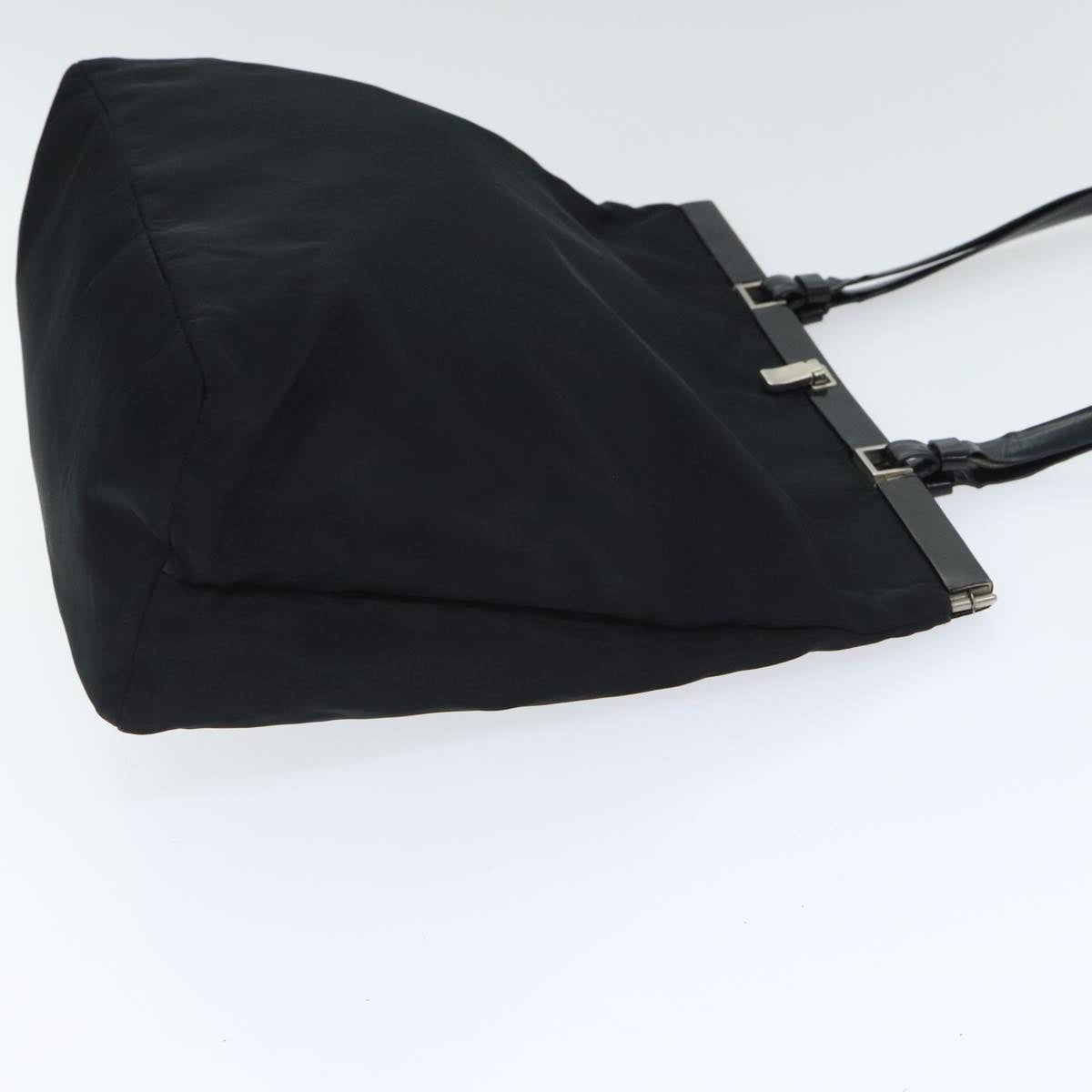 Luxury Prada Tote Bag Nylon Black Silver  88230