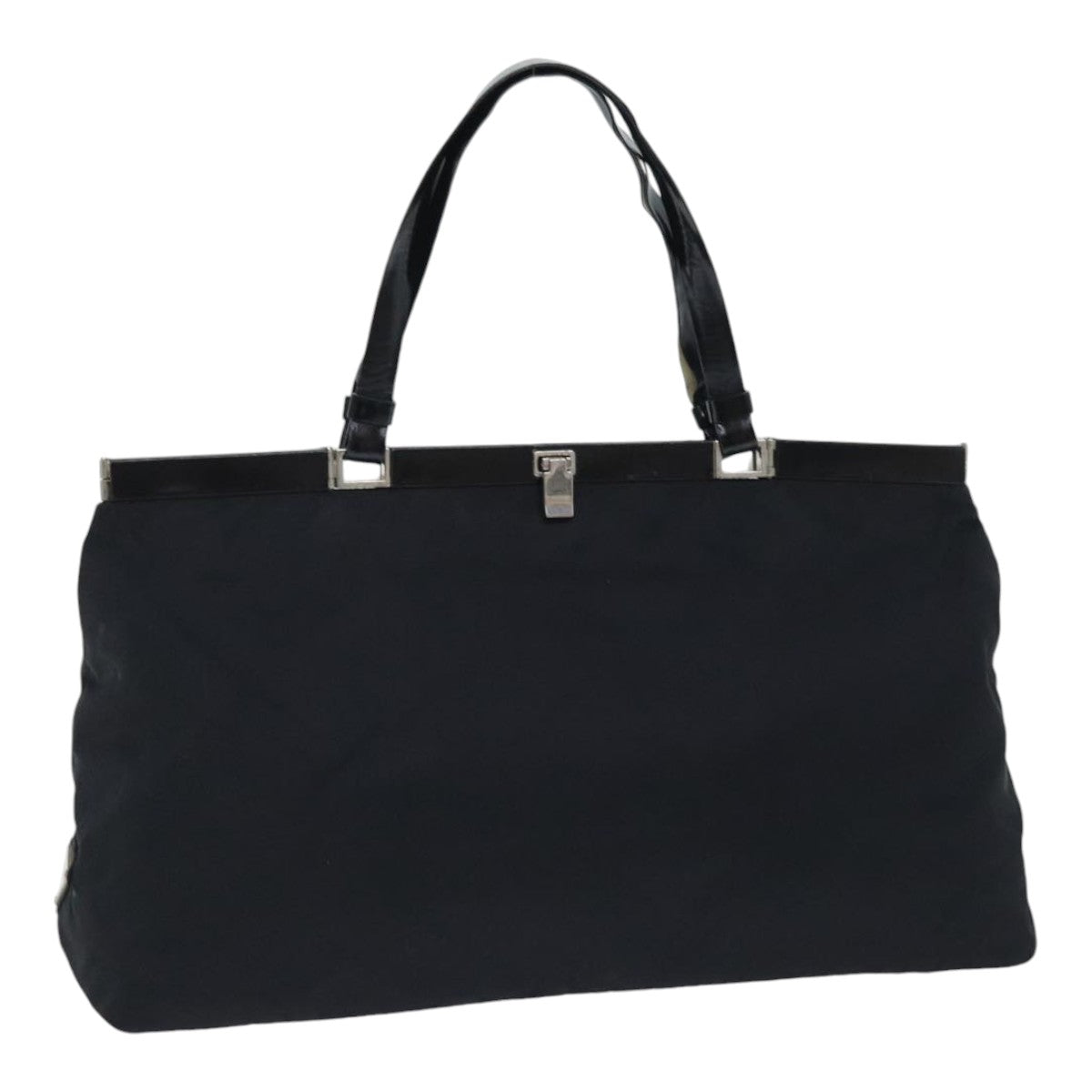 Luxury Prada Tote Bag Nylon Black Silver  88231