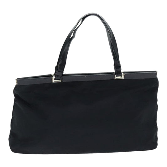 Luxury Prada Tote Bag Nylon Black Silver  88231