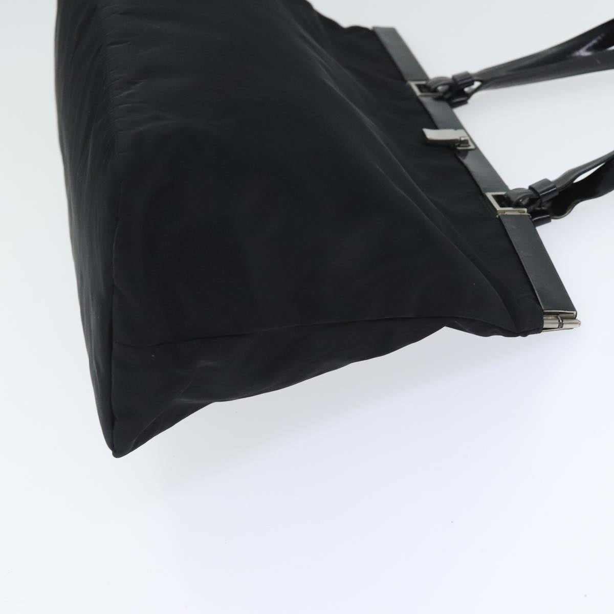Luxury Prada Tote Bag Nylon Black Silver  88231