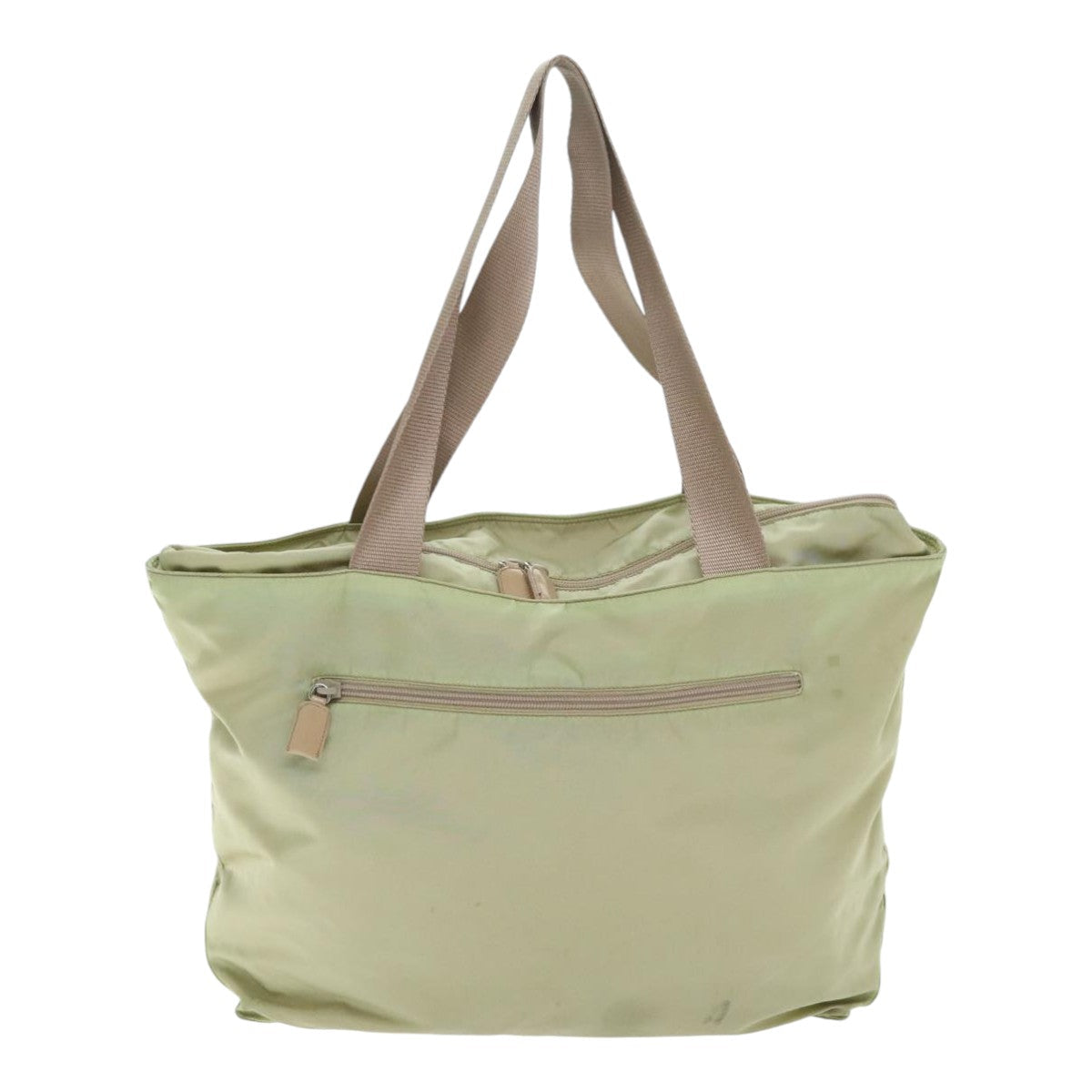 Luxury Prada Tote Bag Nylon Beige Silver  88232