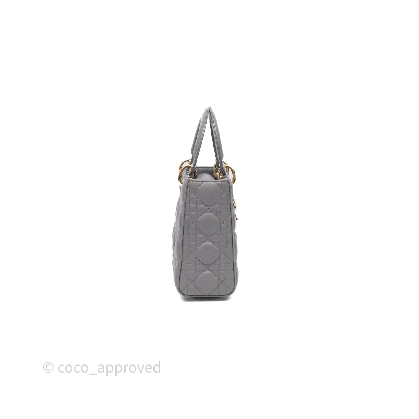 Christian Dior Small Lady Dior My ABCDior Bag Stone Gray Cannage Lambskin