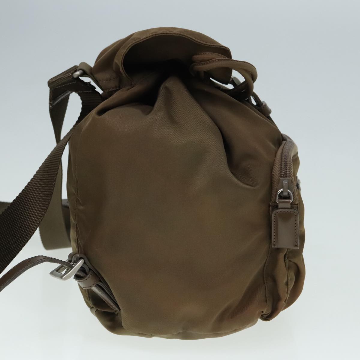 Luxury Prada Backpack Nylon Beige Silver  88235