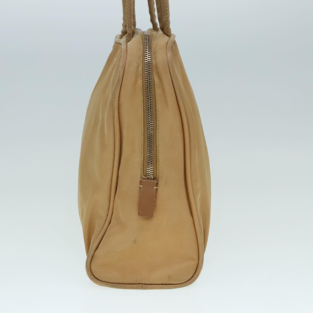 Luxury Prada Hand Bag Nylon Beige Silver  88237