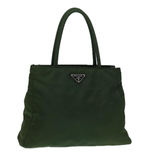 Luxury Prada Hand Bag Nylon Green Silver  88238