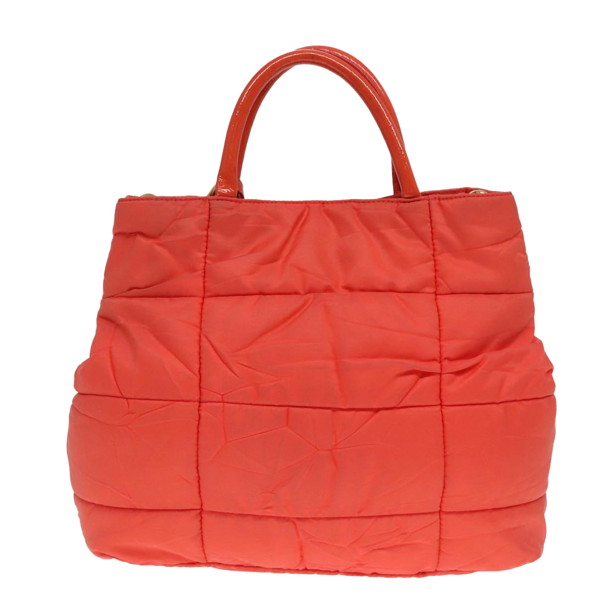Luxury Prada Hand Bag Nylon 2way Orange Gold  88241