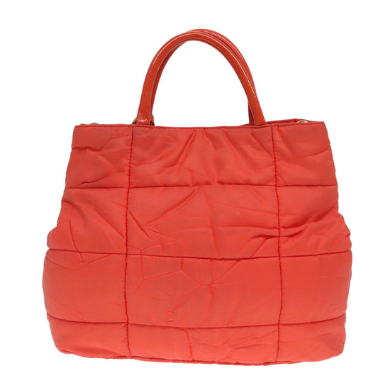 Luxury Prada Hand Bag Nylon 2way Orange Gold  88241