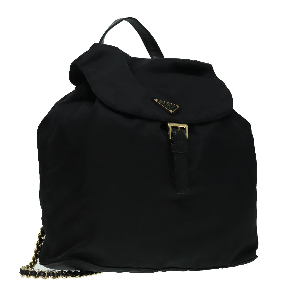 Luxury Prada Backpack Nylon Black Gold  88260