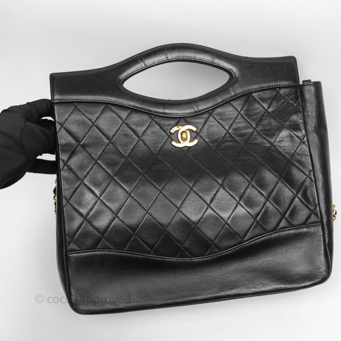 Chanel Vintage 31 Small Bag Black Lambskin 24K Gold Hardware