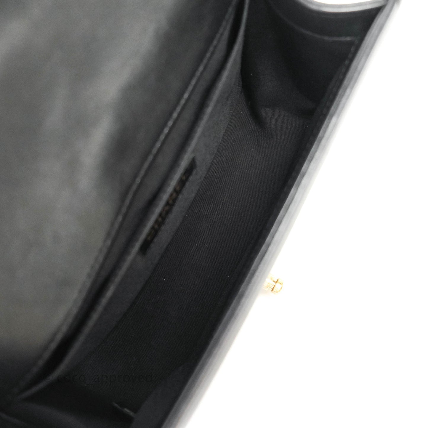 Chanel Boy Chevron Medium Black Lambskin Gold Hardware