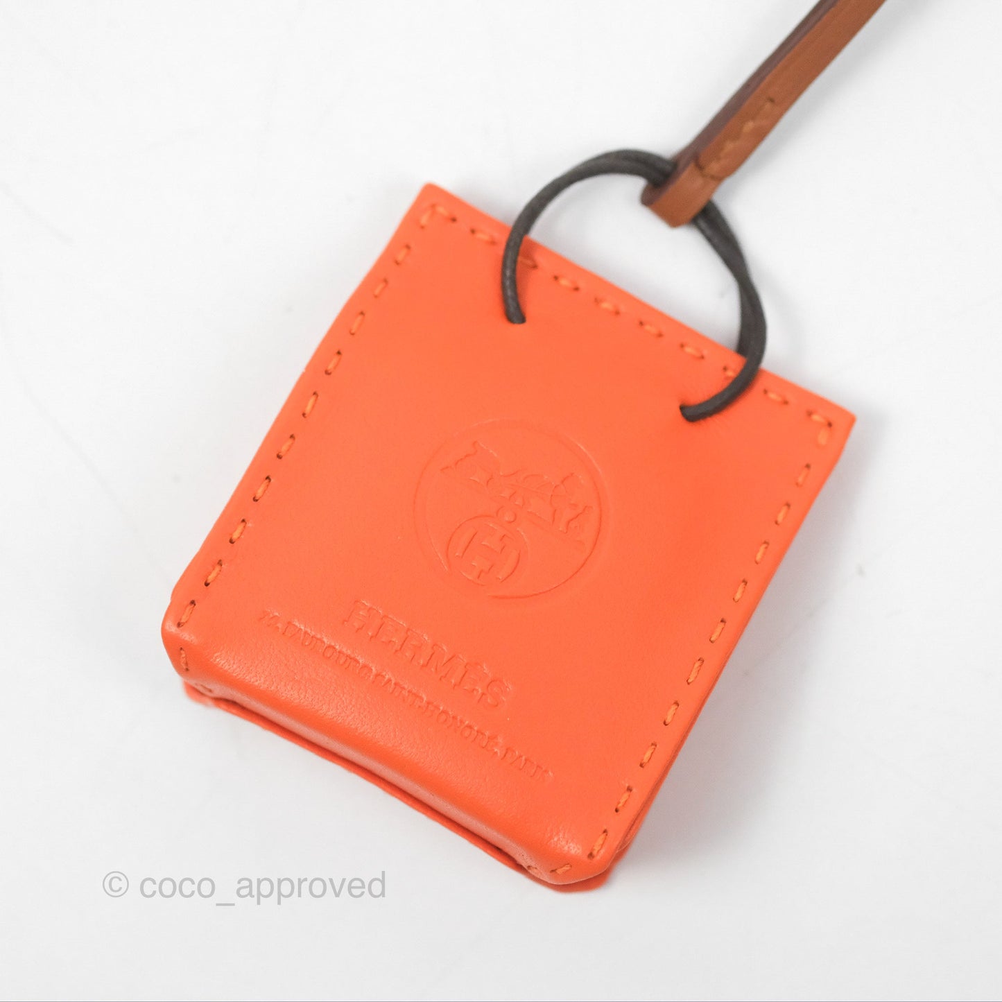 Hermès Orange Shopping Bag Charm