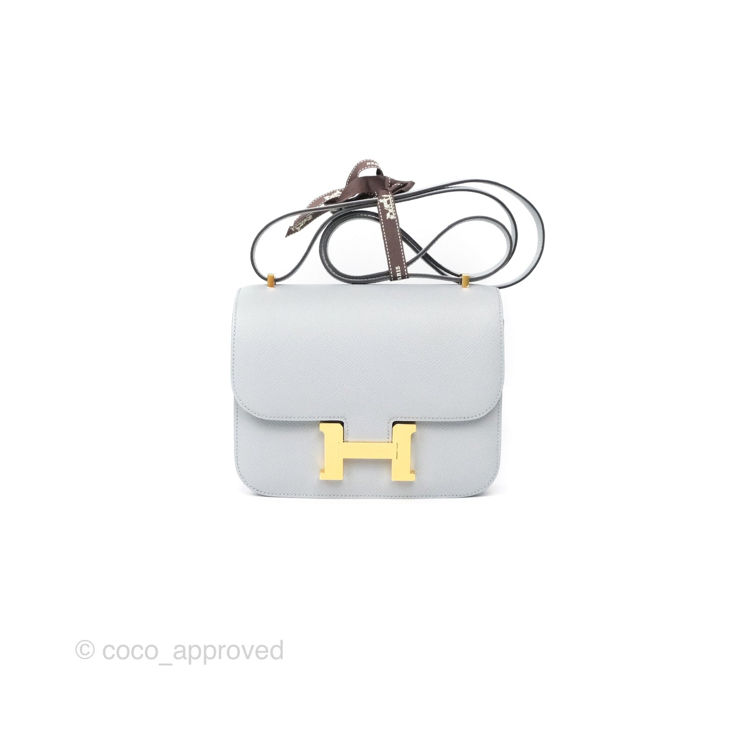 Hermès Constance Mini 18cm Blue Glacier 8U Epsom Gold Hardware