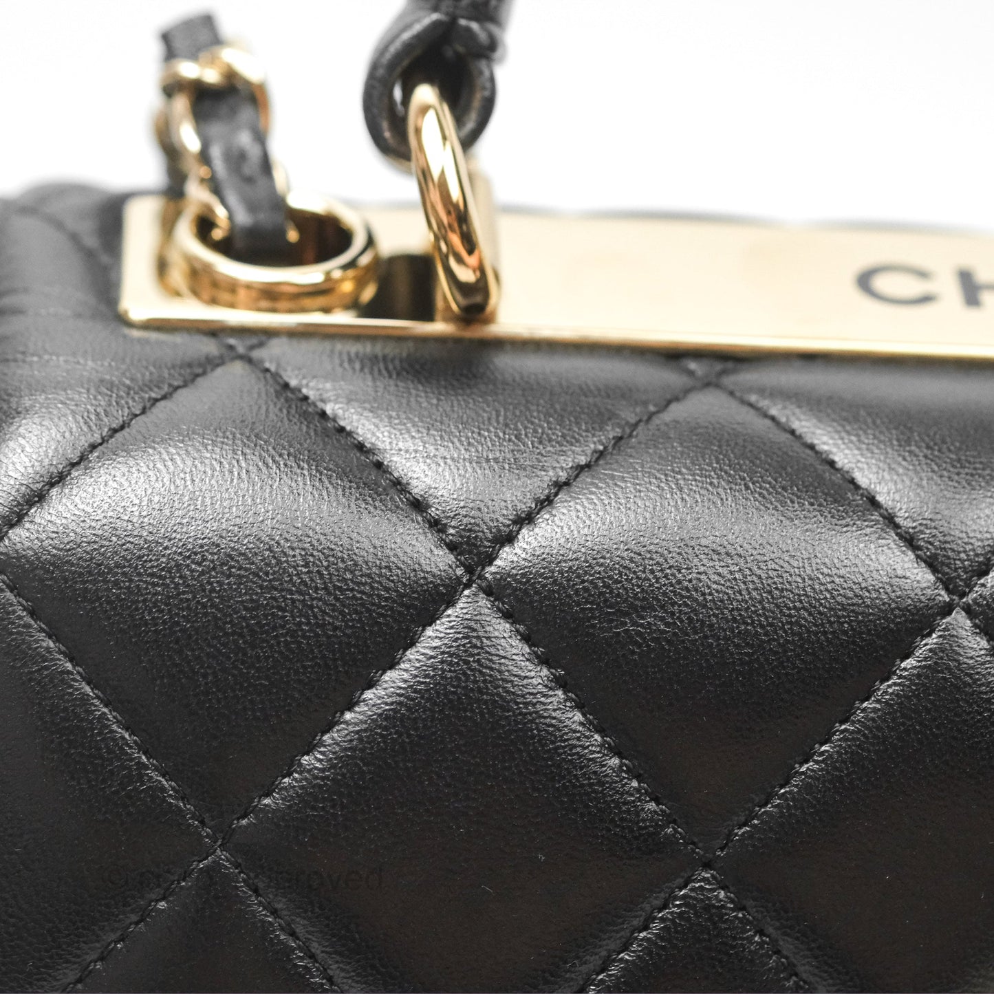 Chanel Small Trendy CC Black Lambskin Gold Hardware