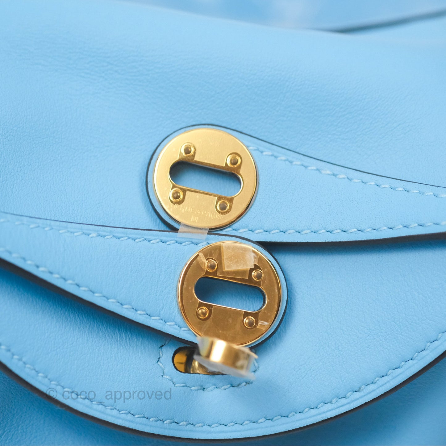 Hermès Mini Lindy 20 Celeste Swift Gold Hardware