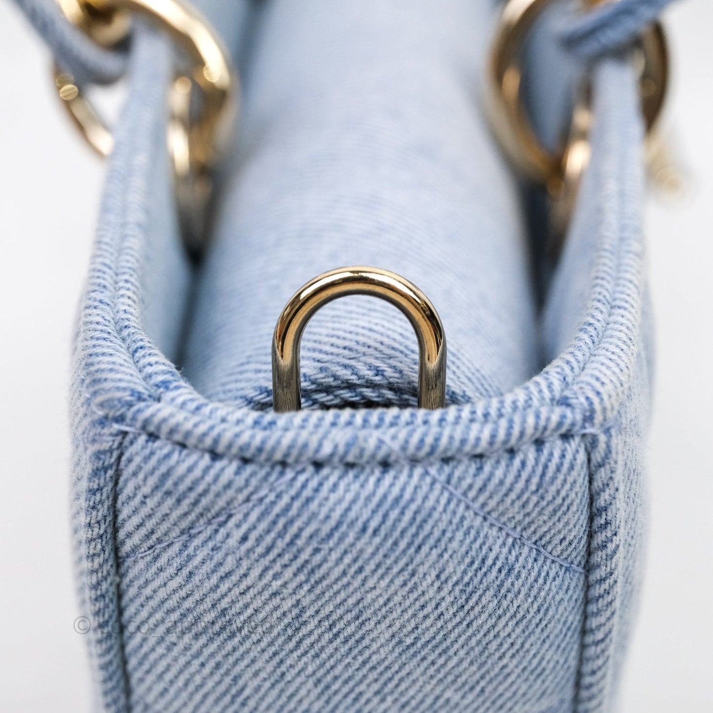 Christian Dior Medium Lady D-Joy Bag Denim Cannage Gold Hardware
