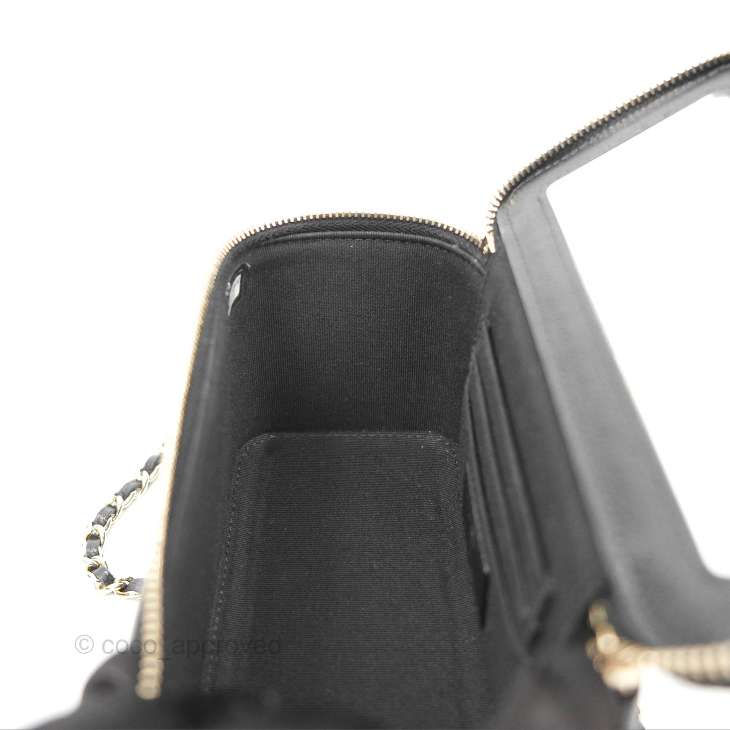 Chanel Vanity Rectangular with CC Chain Black Caviar Gold Hardware