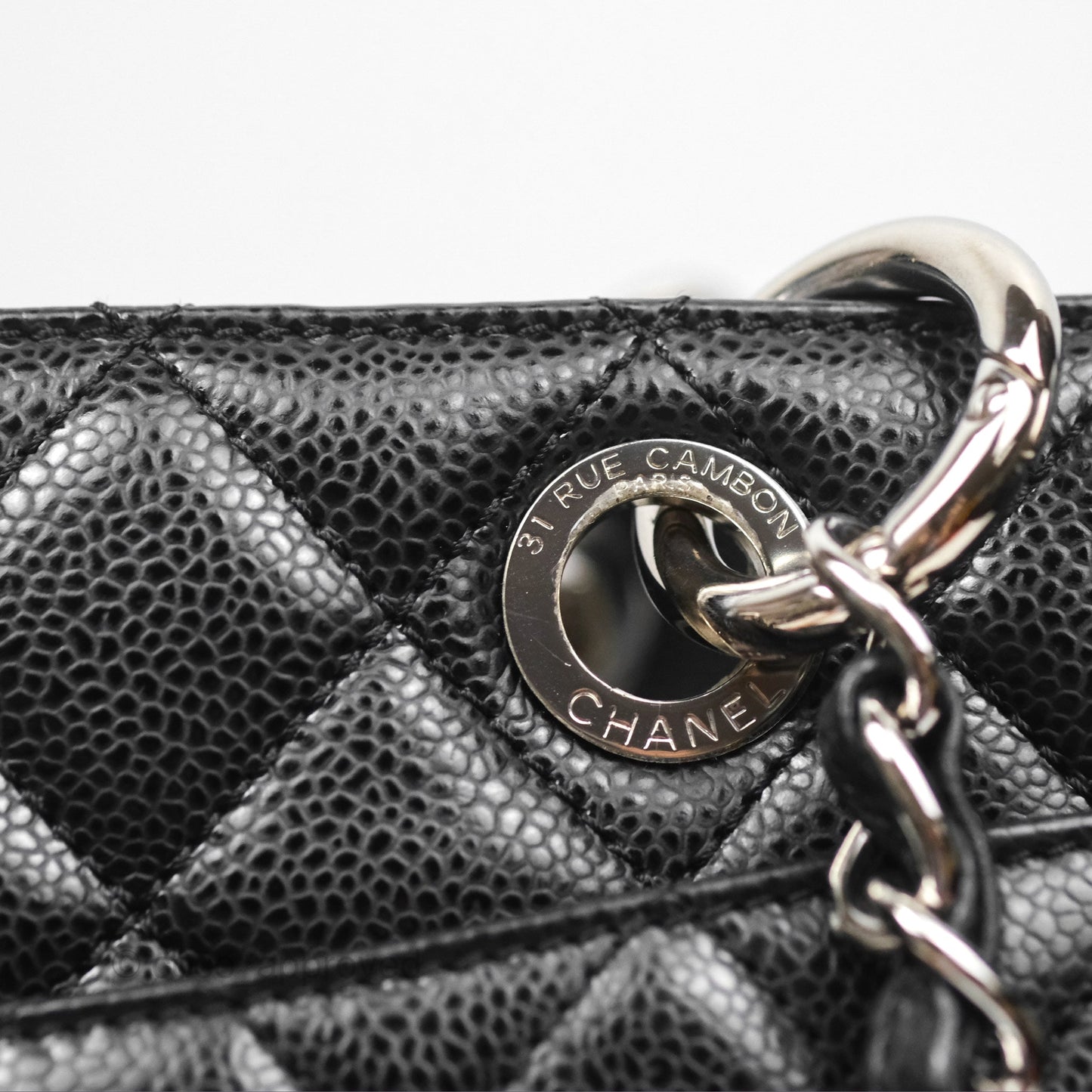 Chanel GST Black Caviar Silver Hardware