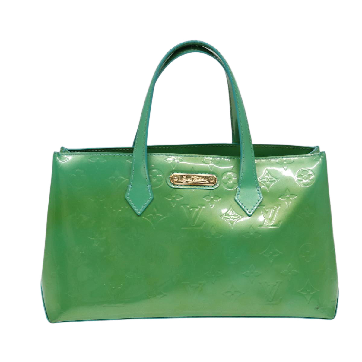 LOUIS VUITTON Monogram Vernis Wilshire PM Bag Blue Lagon M91724 LV 88301