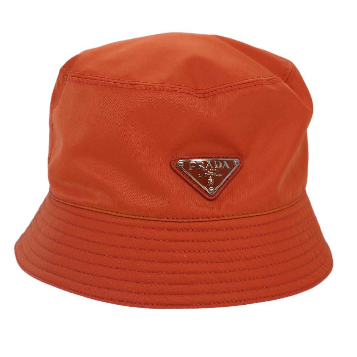 Luxury Prada Bucket Hat Nylon L Orange  88334