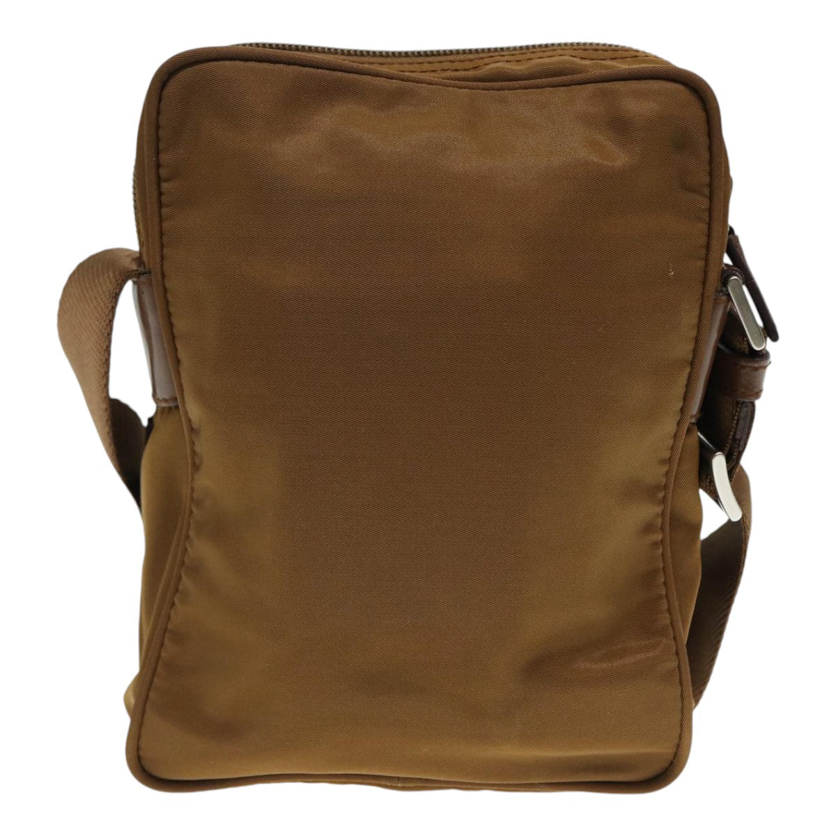 Luxury Prada Shoulder Bag Nylon Brown Silver  88341