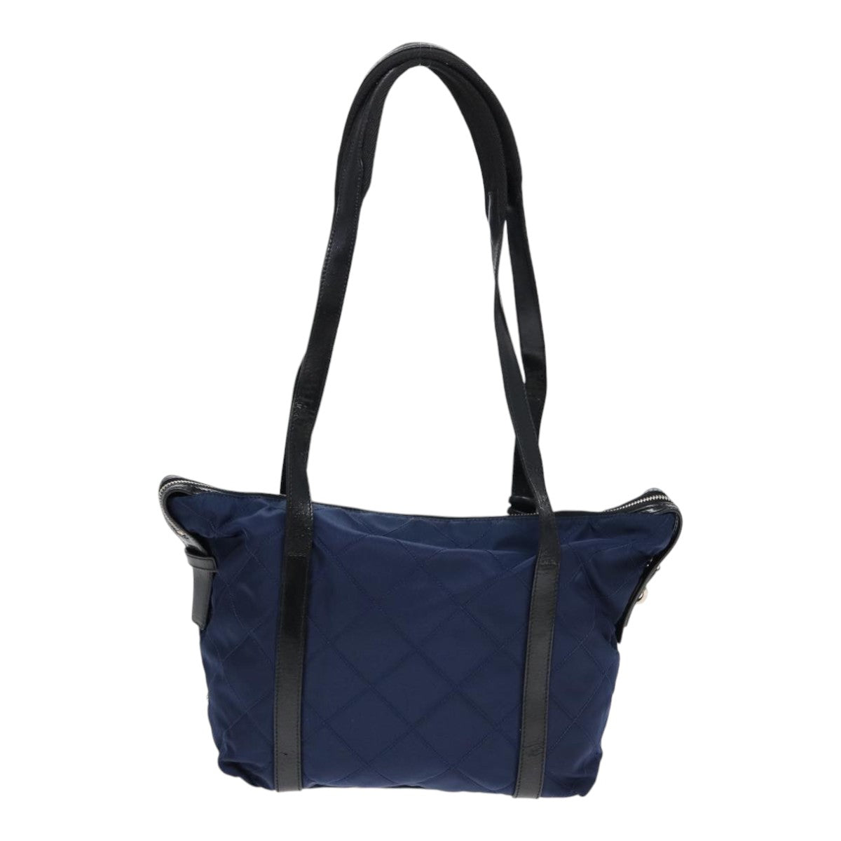 Luxury Prada Shoulder Bag Nylon Navy Silver  88342