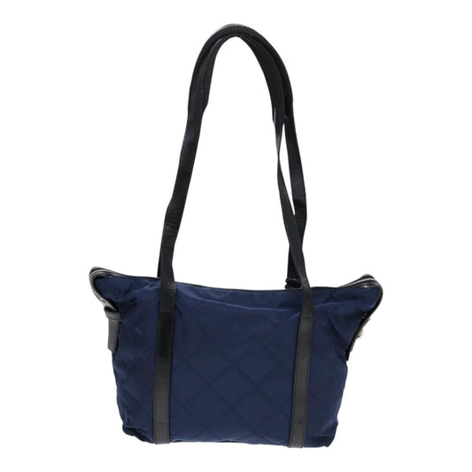 Luxury Prada Shoulder Bag Nylon Navy Silver  88342
