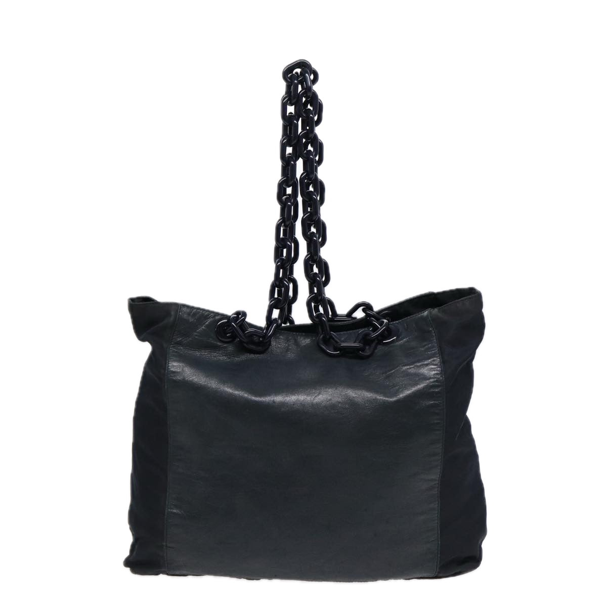 Luxury Prada Chain Shoulder Bag Nylon Leather Black  88345