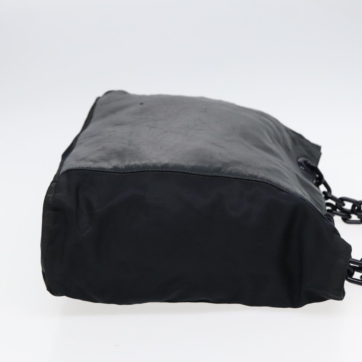 Luxury Prada Chain Shoulder Bag Nylon Leather Black  88345