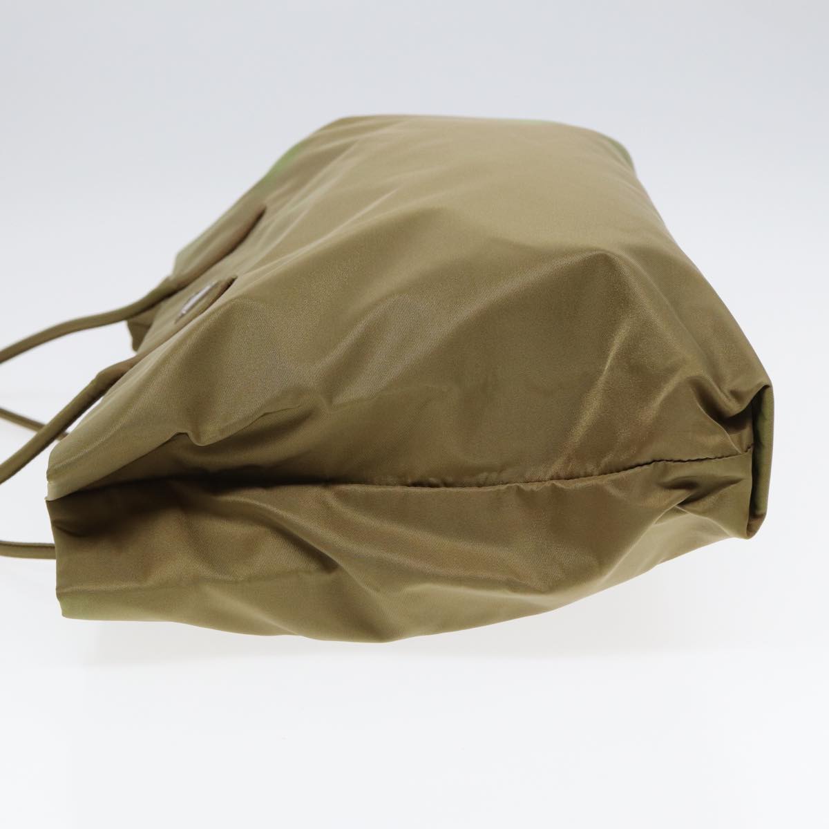 Luxury Prada Tote Bag Nylon Khaki Silver  88346