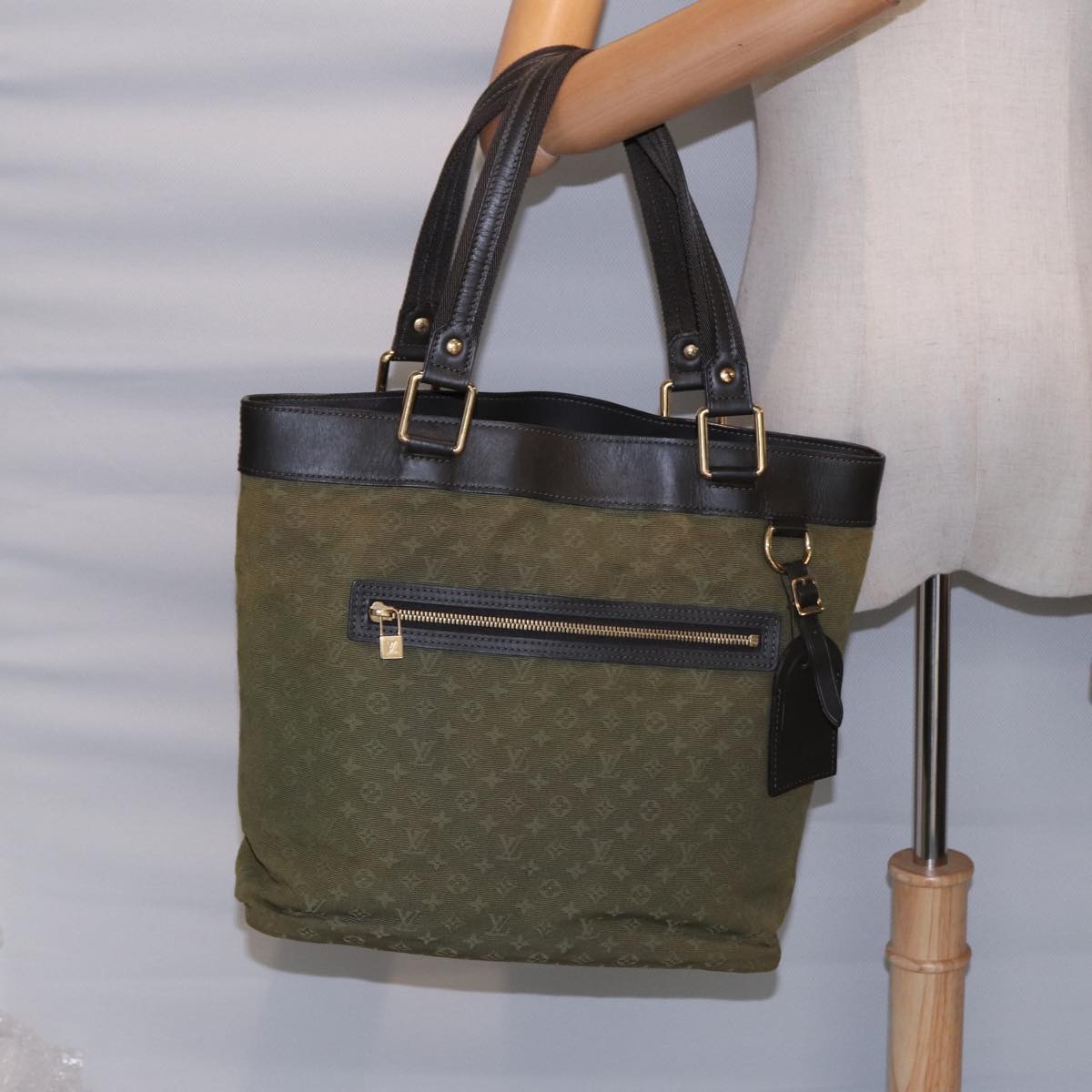 LOUIS VUITTON Monogram Mini Lucille GM Tote Bag TST Khaki M92681 LV 88349