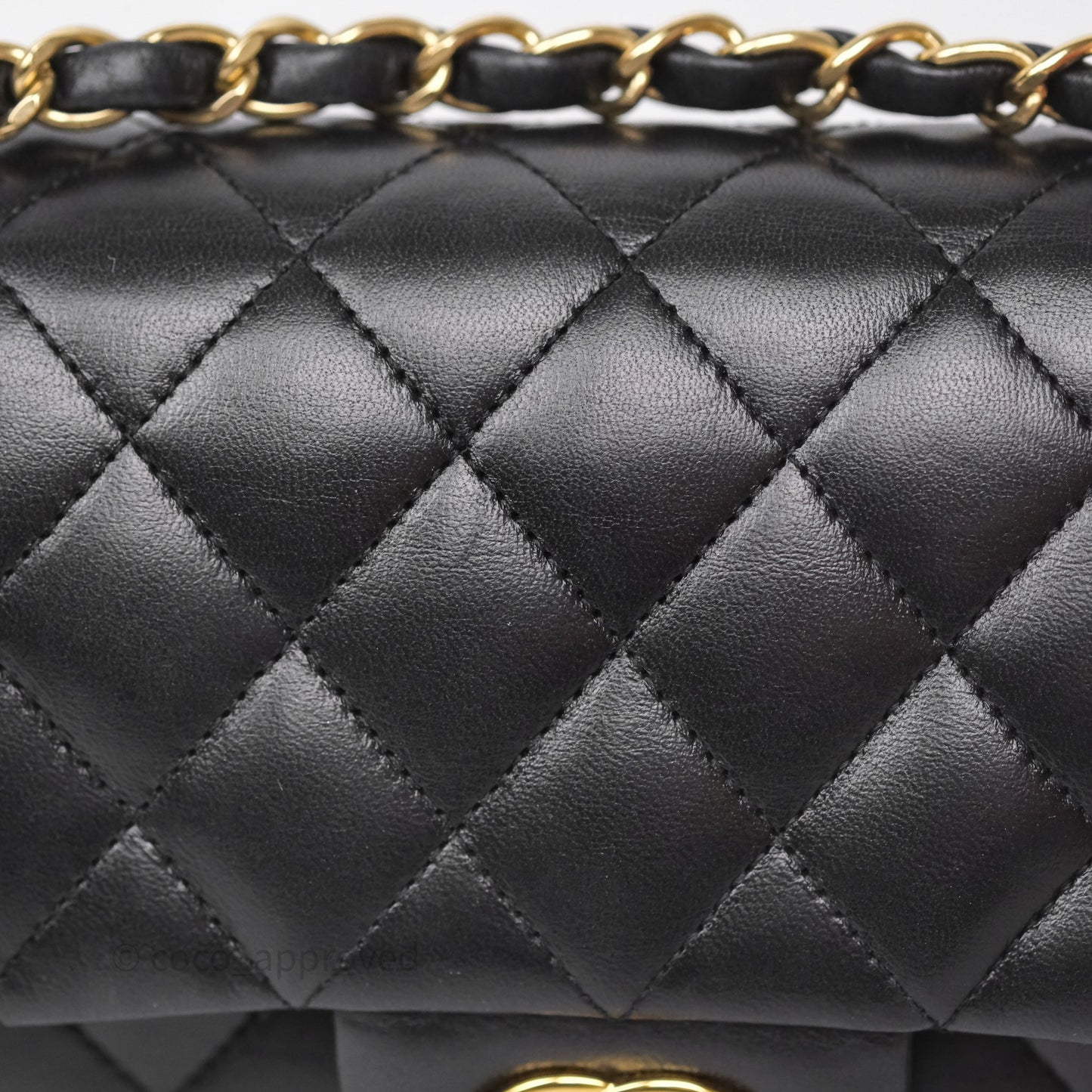 Chanel Small Classic Flap Quilted Black Lambskin Gold Hardware
