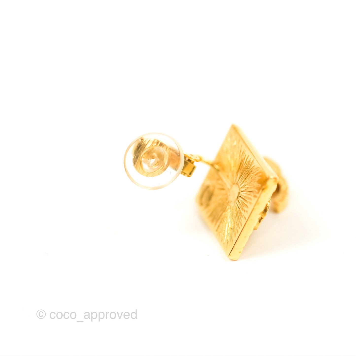 Chanel Lion CC Drop Ear Clip Gold Tone 22A