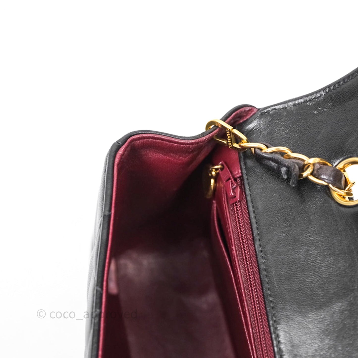 Chanel Vintage Medium Classic Diana Flap Bag Black Lambskin 24K Gold Hardware
