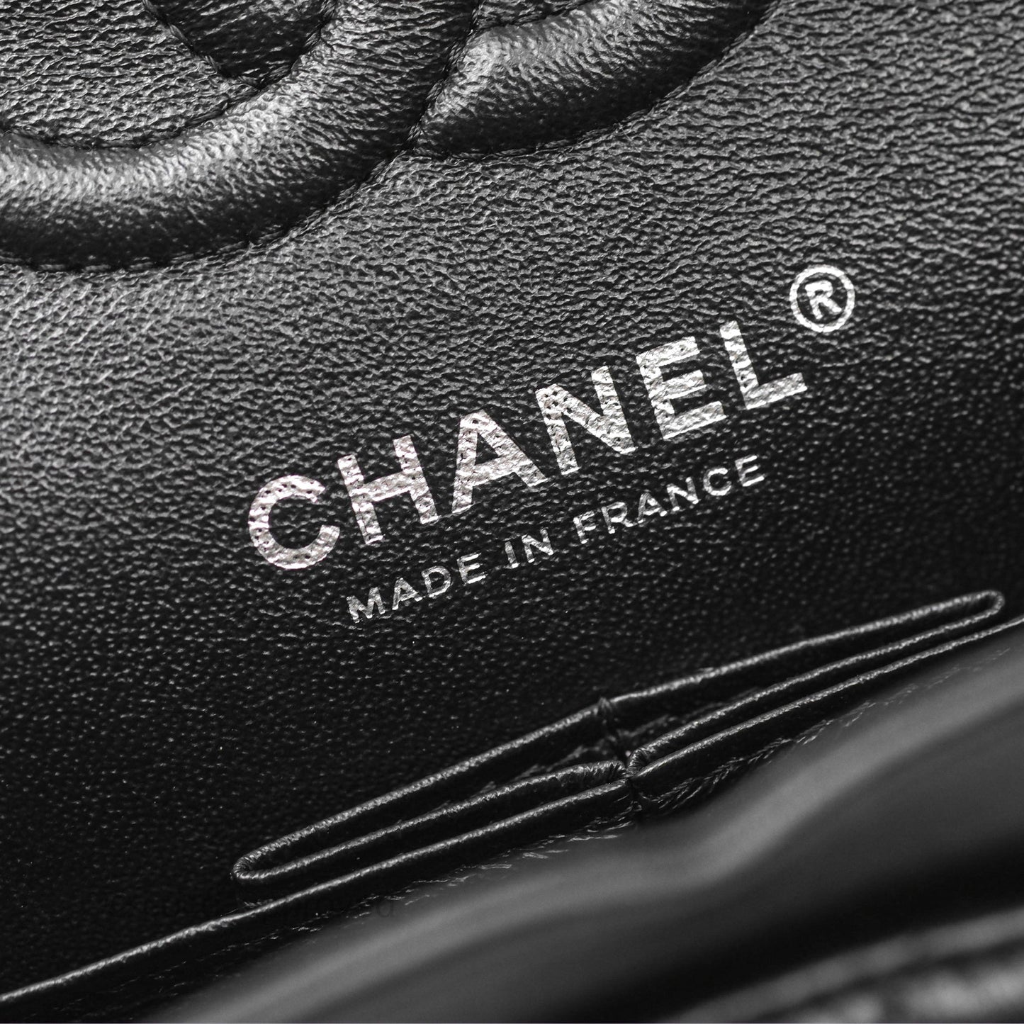 Chanel Small Classic Chevron Flap Black Lambskin Silver Hardware