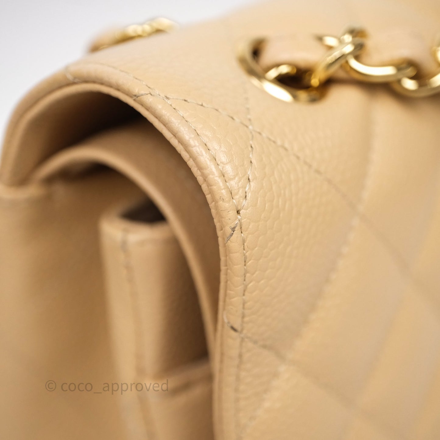 Chanel Jumbo Double Flap Beige Caviar Gold Hardware⁣⁣