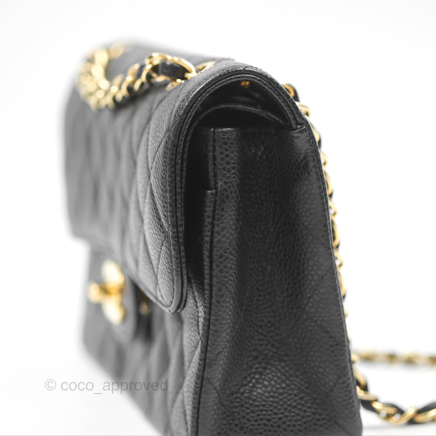 Chanel Small Quilted Classic Flap Black Caviar 24K Gold Hardware