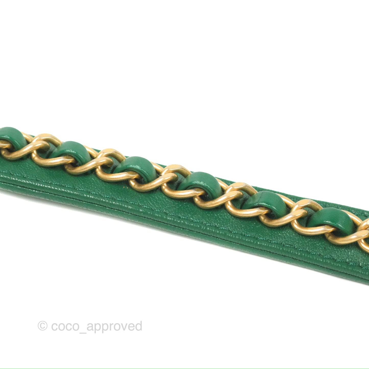 Chanel Chain Infinity Top Handle Bag Green Lambskin Aged Gold Hardware