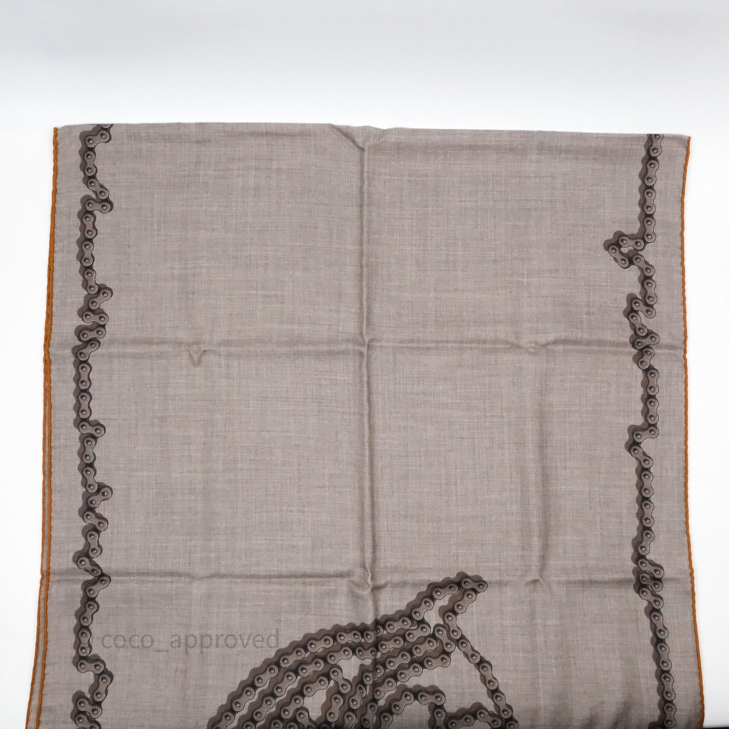 Hermès Cheval Dechaine Rectangle Scarf Etoupe/ Taupe