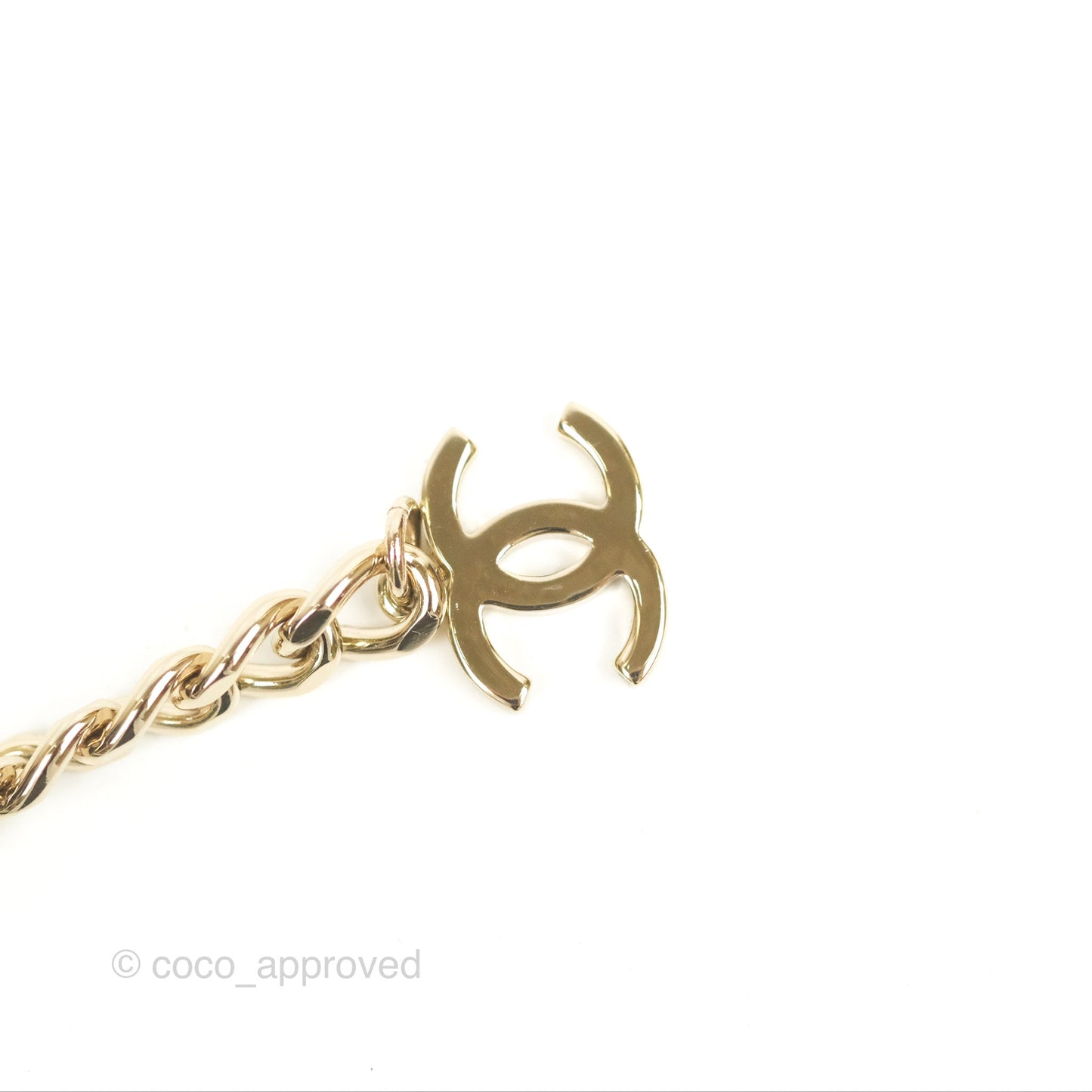 Chanel Chain Pearl CC Choker Gold Tone 22S