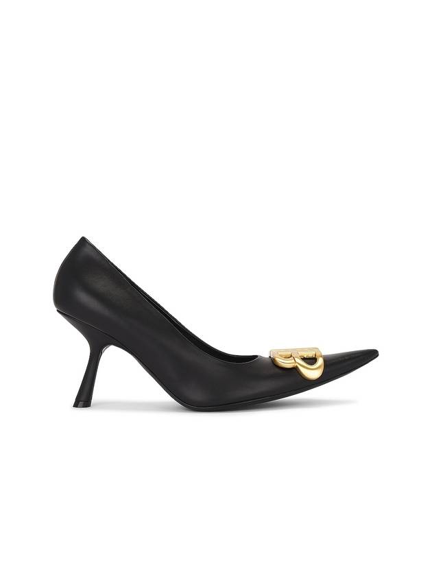 Luxury Balenciaga Women's Logo Plaque Pointed toe Heels BLACK