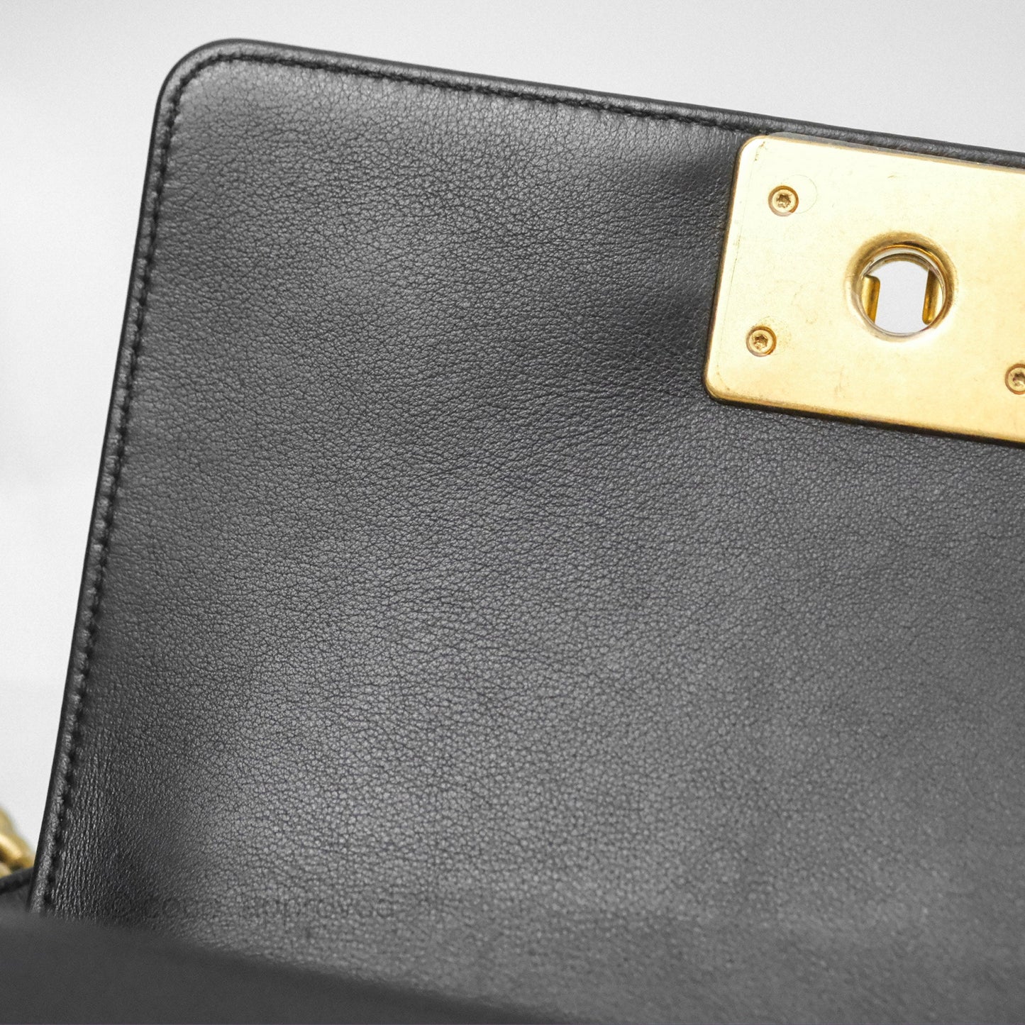 Chanel Small Boy Black Calfskin Gold Hardware