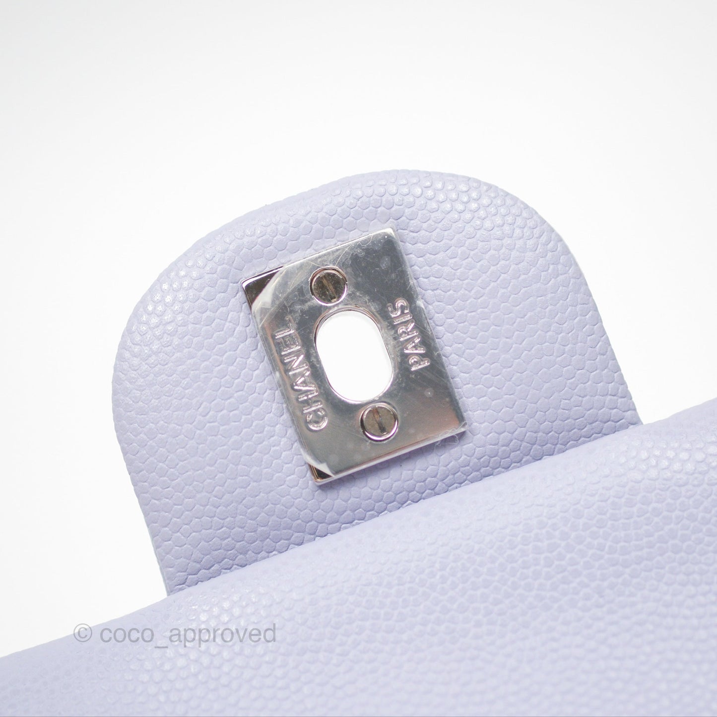 Chanel Small Classic Quilted Flap Lilac Caviar Silver Hardware 21K