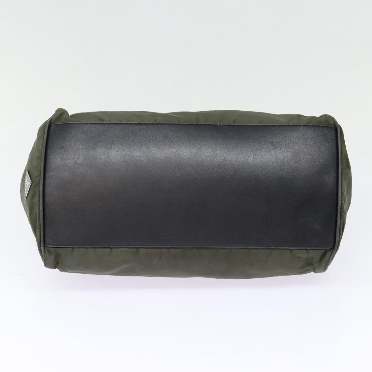 Luxury Prada Hand Bag Nylon Khaki Silver  88423