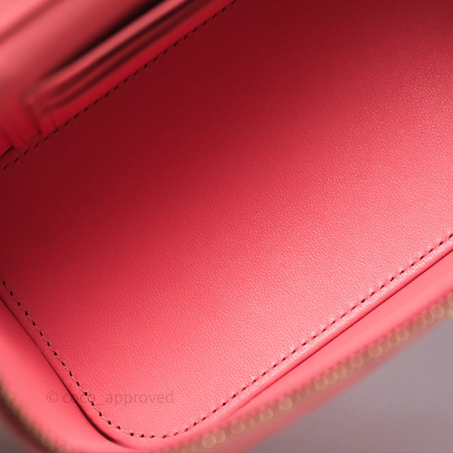 Chanel Vanity Rectangular Top Handle Pink Lambskin Gold Hardware